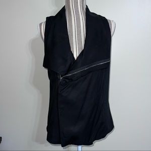 Pixley Black Zippered Vest Shirt (Can Be Worn Two Ways) - Size Large